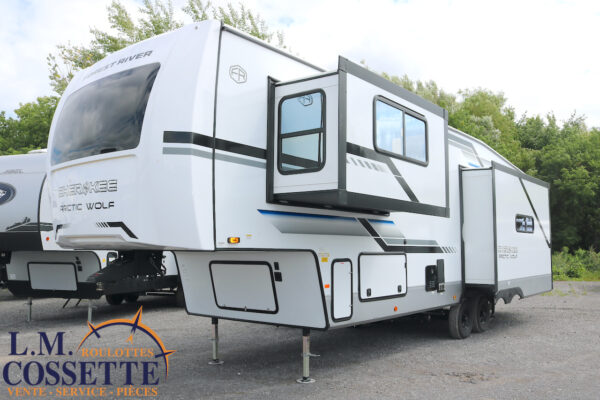 Arctic Wolf 3250 Suite 2025-LM Cossette inc. vr-roulotte-fifth wheel-cargo-arctic wolf -Remote-Clipper-cherokee-grey wolf-wolf pup-kodiak cub-aspen trail-dutchmen-forest river-freedom express select-coachmen-apex nano -Trois-Rivières