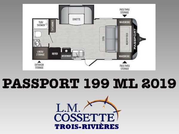 Passport 199 ML 2019-LM Cossette inc. vr-roulotte-fifth wheel-cargo-arctic wolf -Remote-Clipper-cherokee-grey wolf-wolf pup-kodiak cub-aspen trail-dutchmen-forest river-freedom express select-coachmen-apex nano -Trois-Rivières