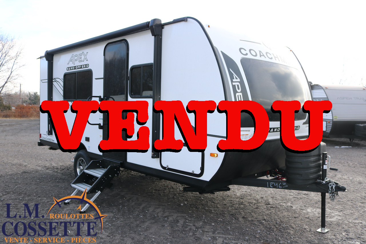Apex Nano 187 RB 2025-LM Cossette inc. vr-roulotte-fifth wheel-cargo-arctic wolf -Remote-Clipper-cherokee-grey wolf-wolf pup-kodiak cub-aspen trail-dutchmen-forest river-freedom express select-coachmen-apex nano -Trois-Rivières