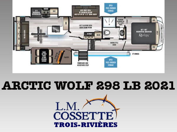 Arctic Wolf 298 LB 2021-LM Cossette inc. vr-roulotte-fifth wheel-cargo-arctic wolf -Remote-Clipper-cherokee-grey wolf-wolf pup-kodiak cub-aspen trail-dutchmen-forest river-freedom express select-coachmen-apex nano -Trois-Rivières