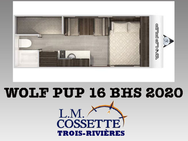 Wolf Pup 16 BHS 2020-LM Cossette inc. vr-roulotte-fifth wheel-cargo-arctic wolf -Remote-Clipper-cherokee-grey wolf-wolf pup-kodiak cub-aspen trail-dutchmen-forest river-freedom express select-coachmen-apex nano -Trois-Rivières