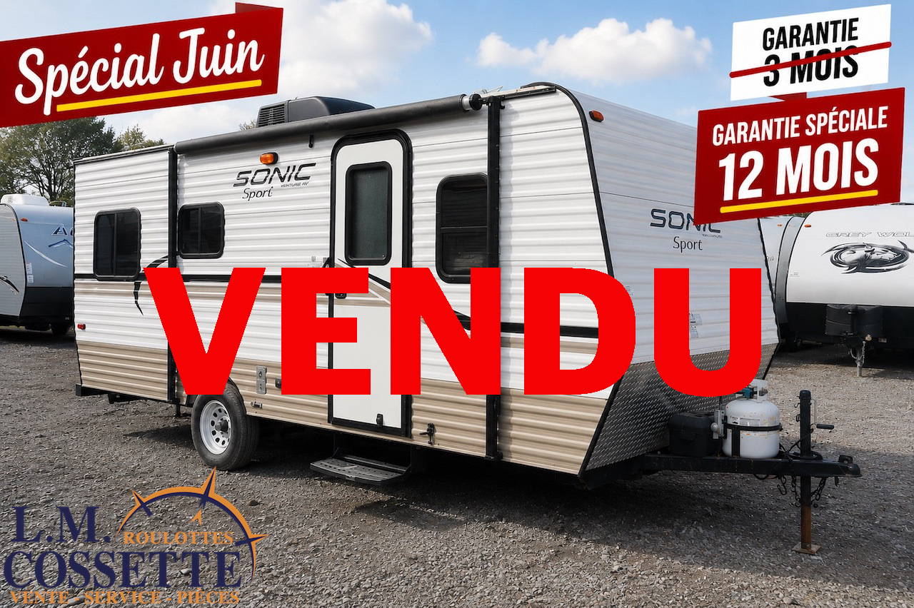 Sonic 18 SB 2015-LM Cossette inc. vr-roulotte-fifth wheel-cargo-arctic wolf -Remote-Clipper-cherokee-grey wolf-wolf pup-kodiak cub-aspen trail-dutchmen-forest river-coachmen-apex nano -arctic wolf-Trois-Rivières
